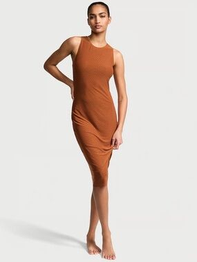 NWOT! Victoria Secret Sleeveless Rust Midi Dress - Modern Minimalist